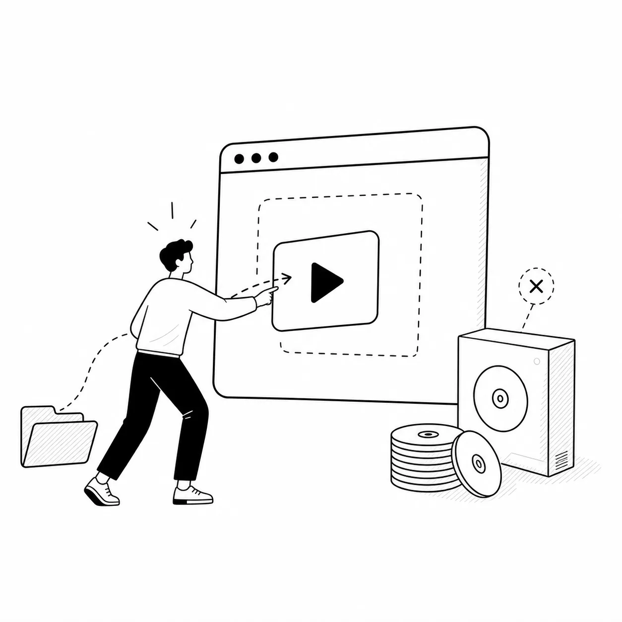 用户无需安装旧软件，直接在浏览器中打开本地视频。
